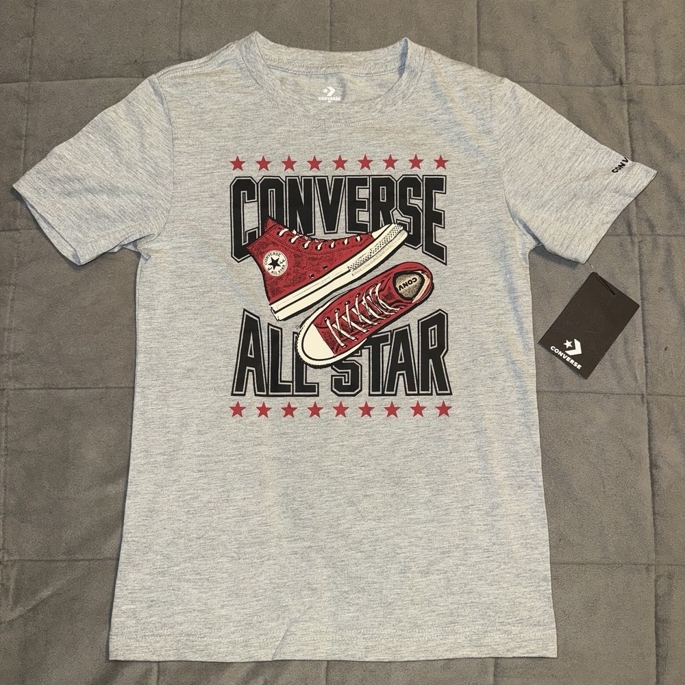 Converse All Star Kids T Shirt Chuck Taylor Sneaker Graphic S 8-10 NWT